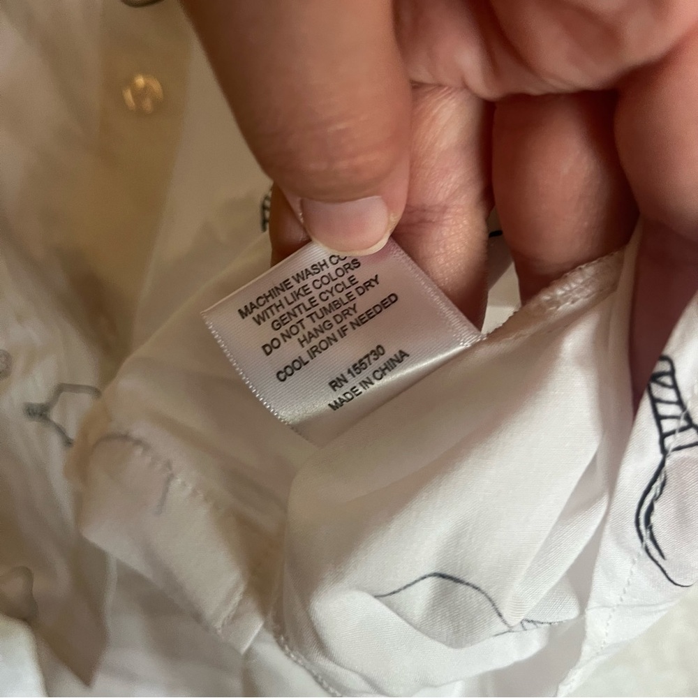 Jane and Delancey White Button Down Shirt Short Sleeves Collared Casual Large - Picture 6 of 6
